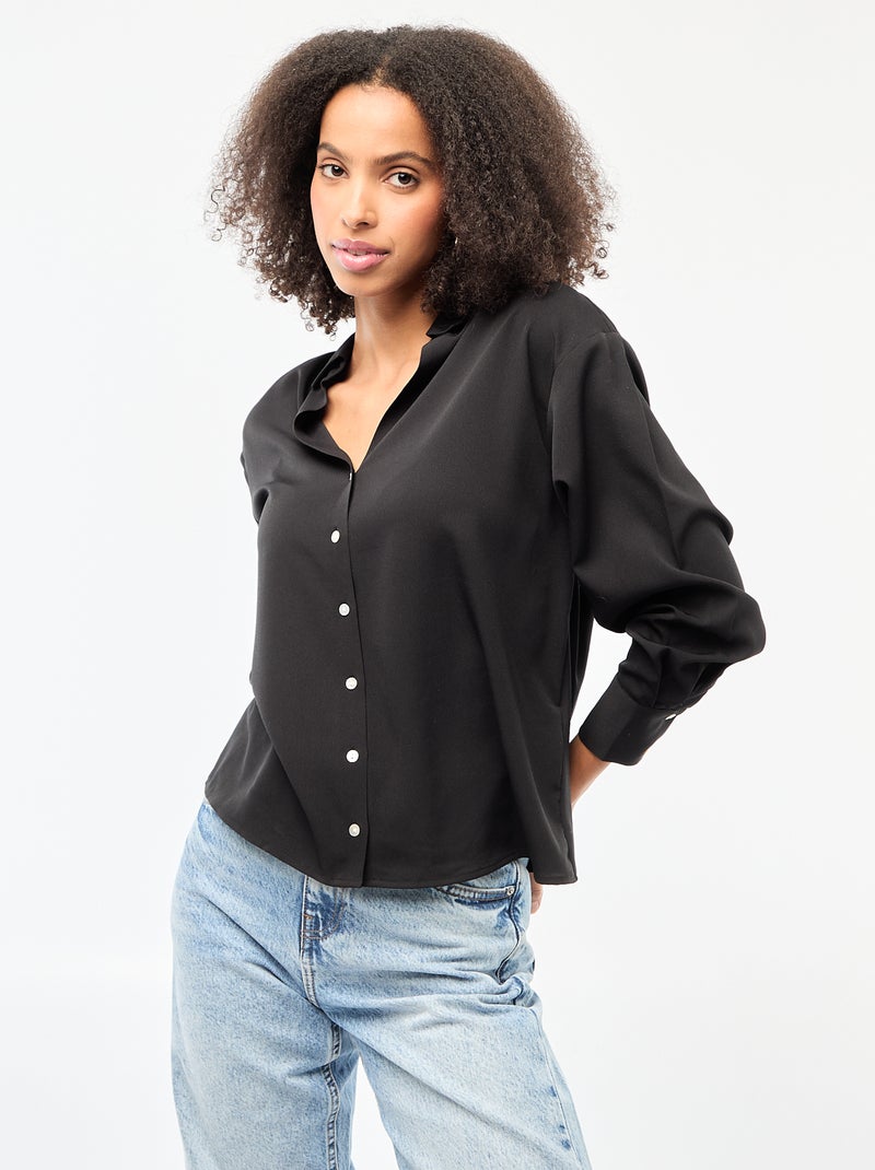 Soepelvallende blouse Zwart - Kiabi