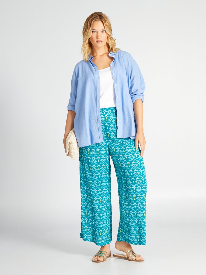 Soepelvallende broek BLAUW - Kiabi