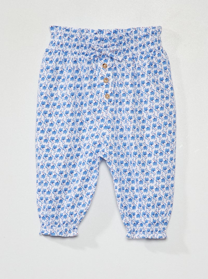 Soepelvallende broek blauw - Kiabi