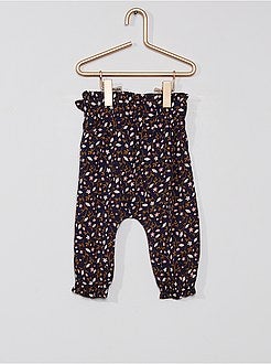 Soepelvallende broek met print - Kiabi