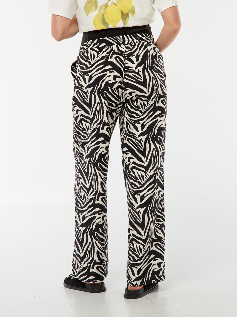 Soepelvallende broek met zebramotief 'Only Maternity' ZWART - Kiabi