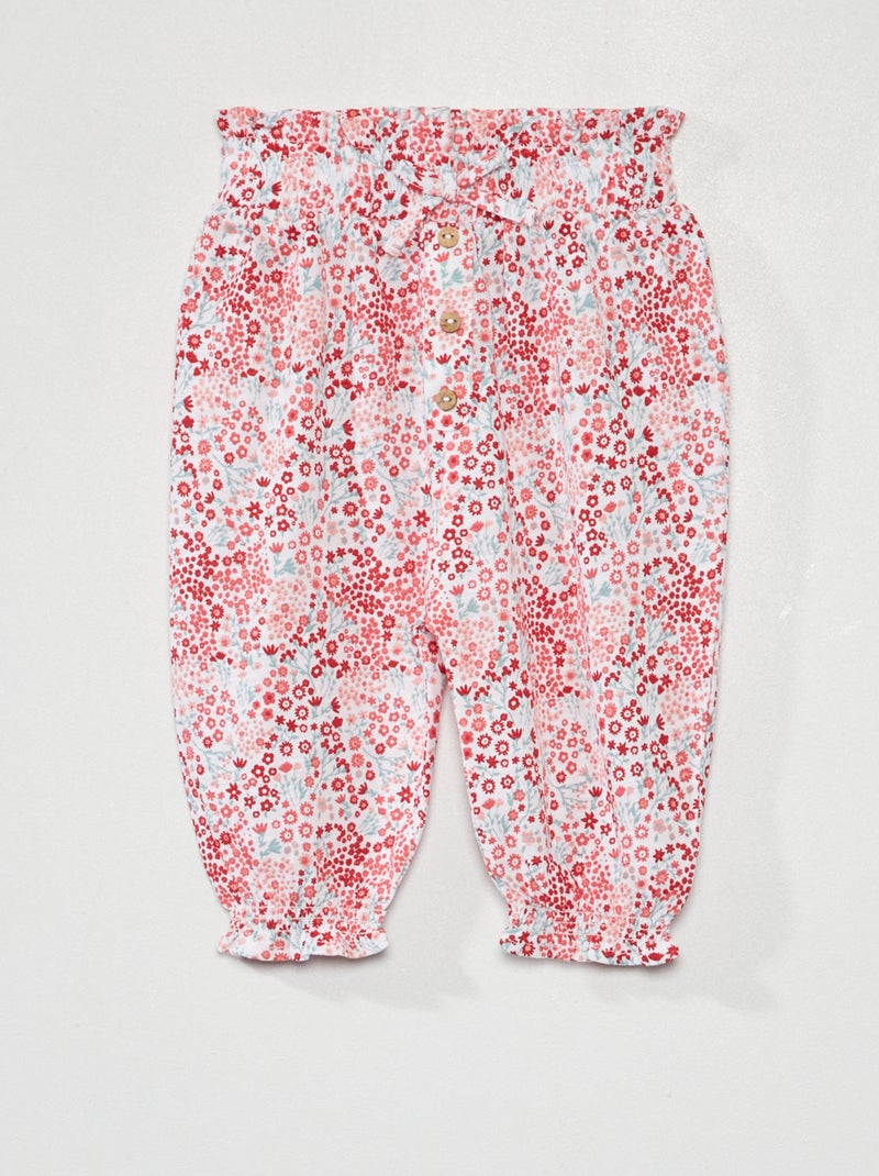 Soepelvallende broek WIT - Kiabi