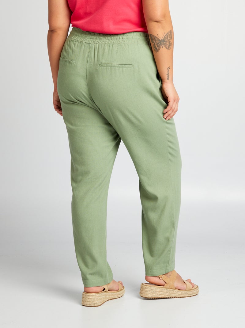 Soepelvallende, elastische broek 'Vero Moda' GROEN - Kiabi