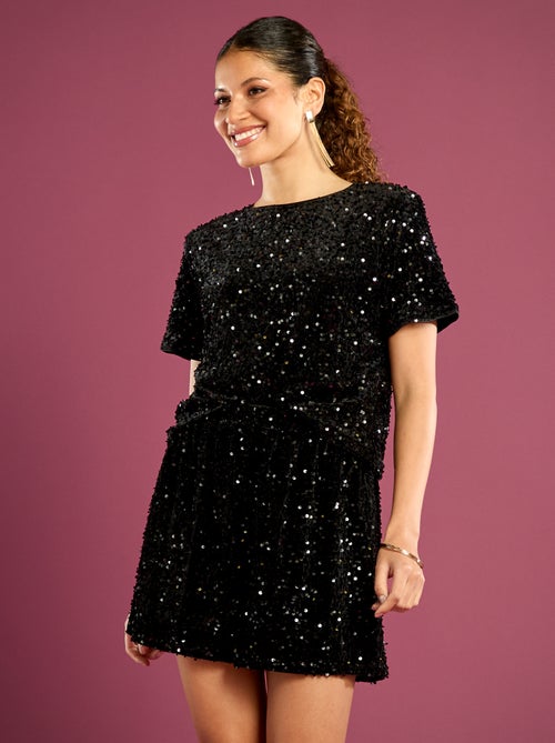 Soepelvallende, feestelijke short met lovertjes - Kiabi