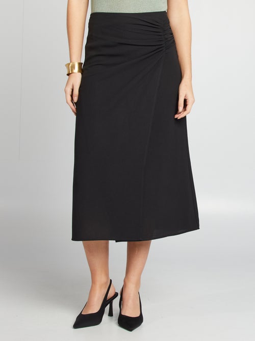 Soepelvallende, halflange rok met gedrapeerd effect - Kiabi