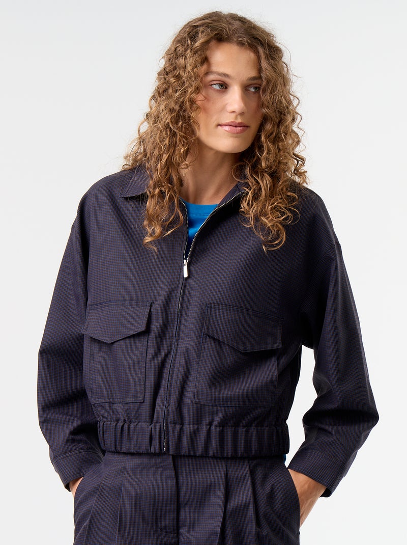Soepelvallende jas met ritssluiting Blauw - Kiabi