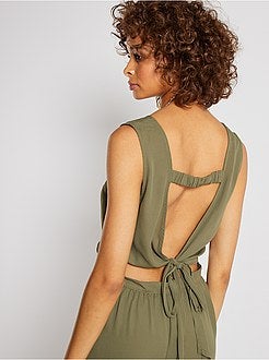 Soepelvallende jumpsuit met blote rug - Kiabi