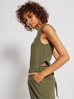 Soepelvallende jumpsuit met blote rug - Kiabi