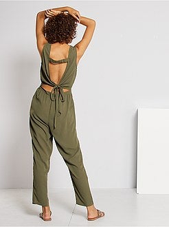 Soepelvallende jumpsuit met blote rug - Kiabi