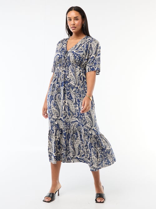 Soepelvallende jurk met fantasieprint - Kiabi