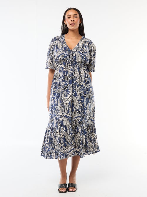 Soepelvallende jurk met fantasieprint - Kiabi
