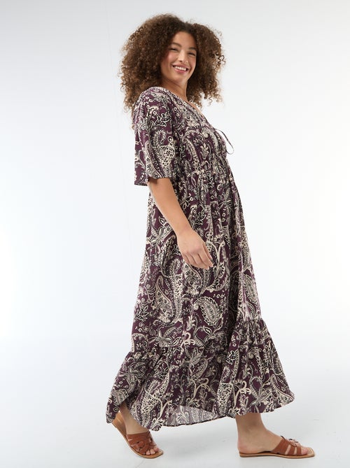 Soepelvallende jurk met fantasieprint - Kiabi