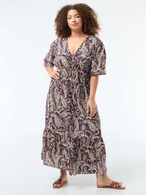 Soepelvallende jurk met fantasieprint - Kiabi