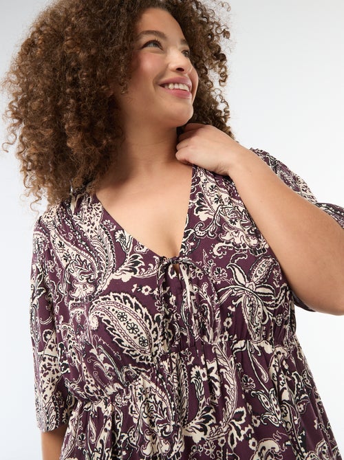 Soepelvallende jurk met fantasieprint - Kiabi