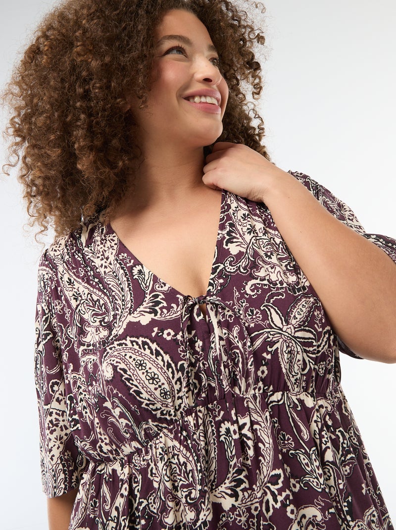 Soepelvallende jurk met fantasieprint Rose - Kiabi