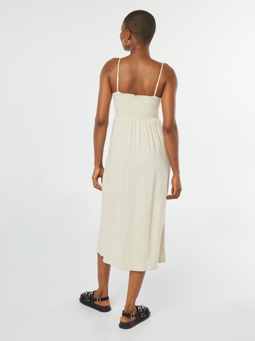 Soepelvallende jurk met smalle, verstelbare bandjes - Kiabi