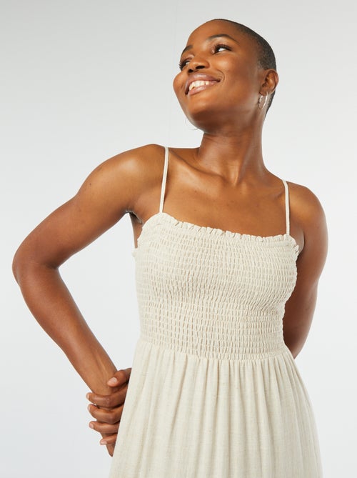 Soepelvallende jurk met smalle, verstelbare bandjes - Kiabi