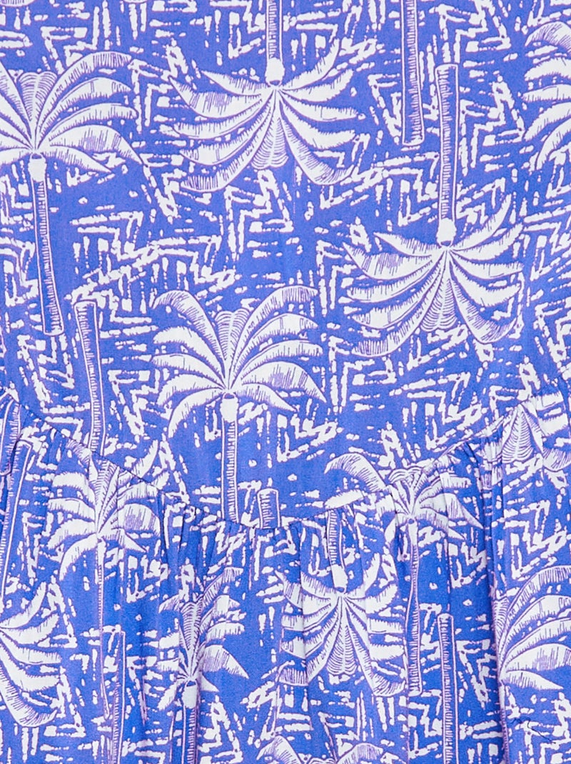 Soepelvallende jurk met spaghettibandjes en all-over motiefje Blauw - Kiabi