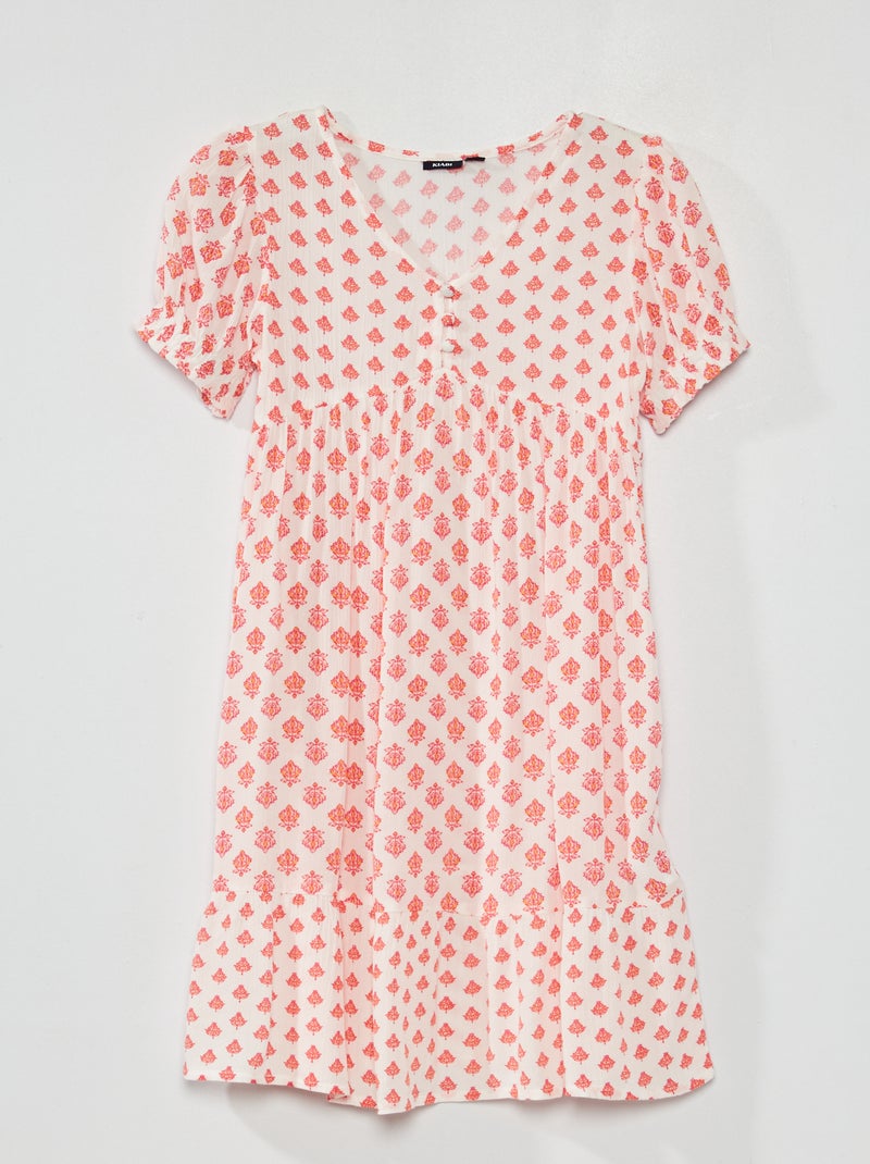Soepelvallende jurk WIT - Kiabi