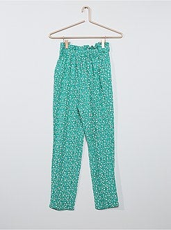 Soepelvallende paperbagbroek - Kiabi