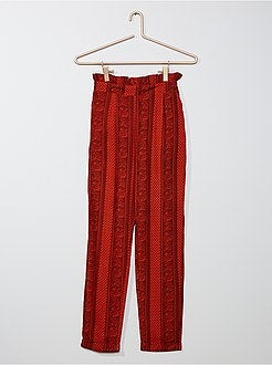 Soepelvallende paperbagbroek - Kiabi