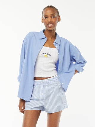 Soepelvallende pyjamashort