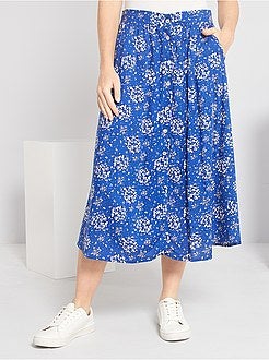 Damesmode maat 34-48 - Soepelvallende rok met knoopsluiting - Kiabi