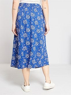 Damesmode maat 34-48 - Soepelvallende rok met knoopsluiting - Kiabi