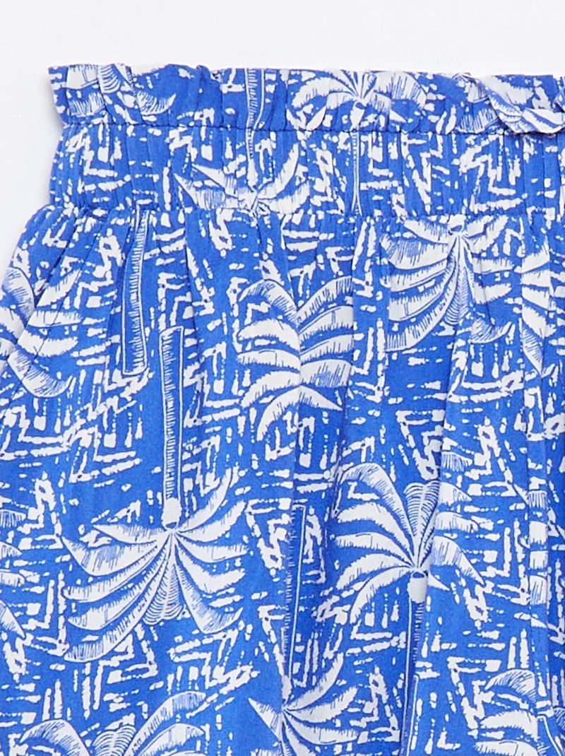 Soepelvallende short met print Blauw - Kiabi