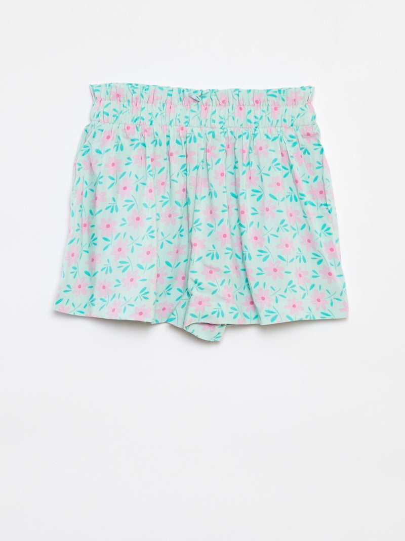 Soepelvallende short met print Blauw - Kiabi