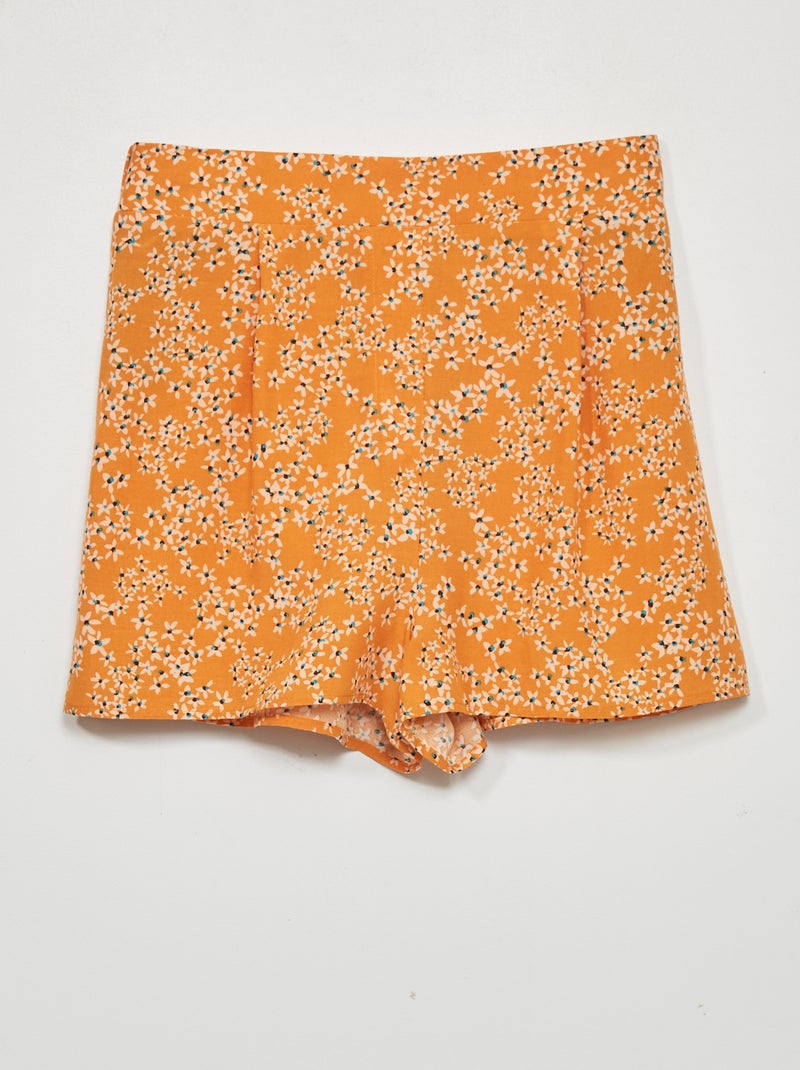 Soepelvallende short met print GEEL - Kiabi