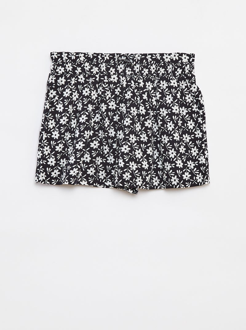 Soepelvallende short met print Zwart - Kiabi