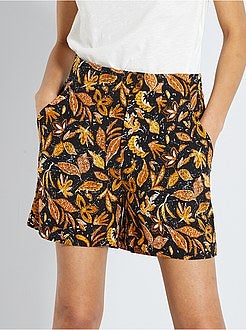 Soepelvallende short met waxprint - Kiabi