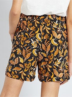 Soepelvallende short met waxprint - Kiabi