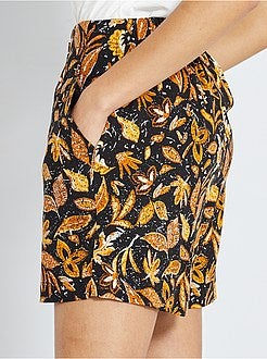 Soepelvallende short met waxprint - Kiabi