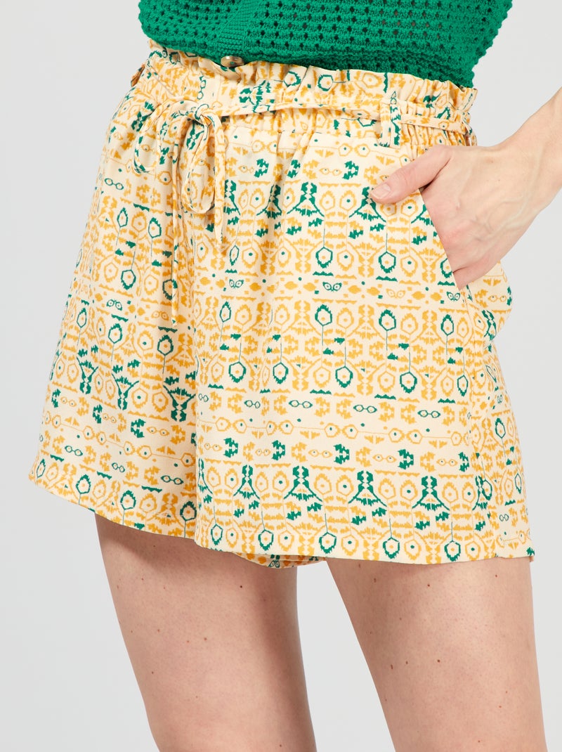 Soepelvallende stretchshort WIT - Kiabi