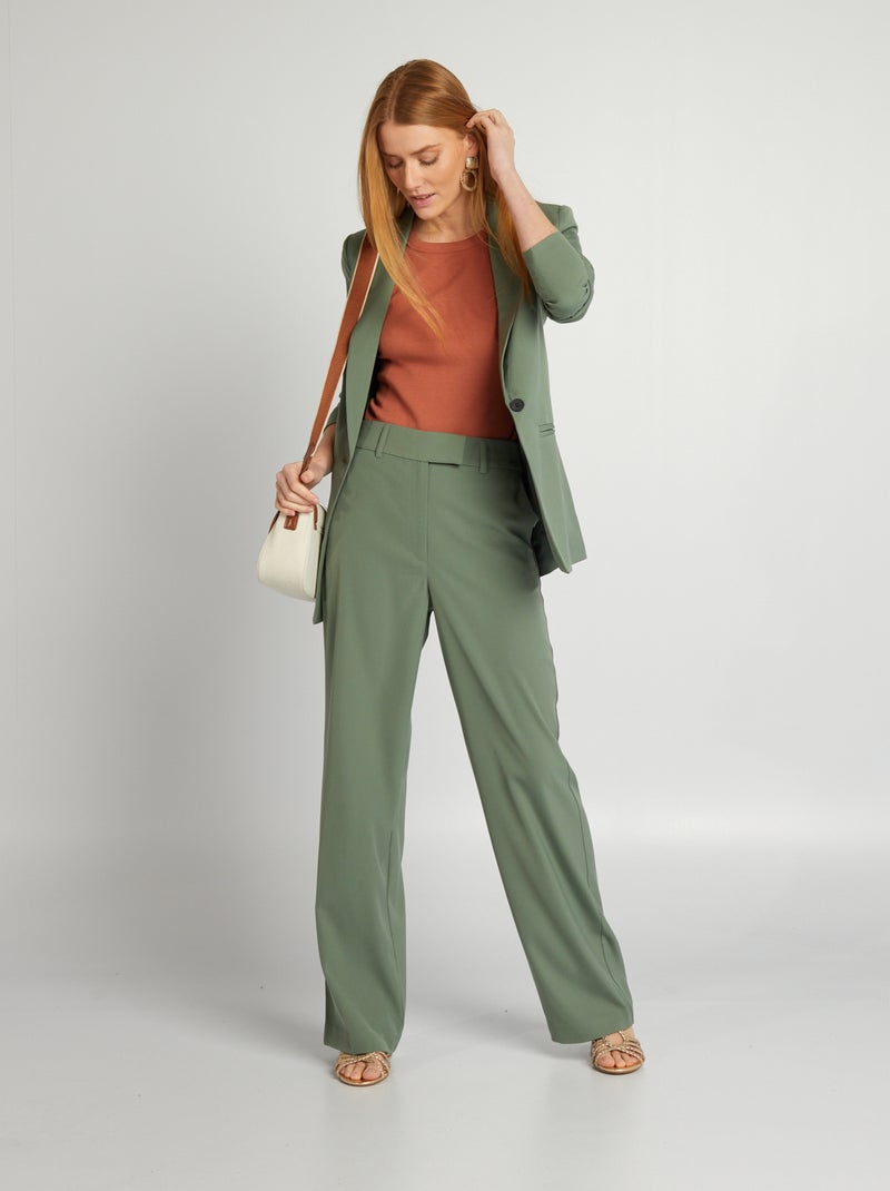 Soepelvallende, tailored-fit broek GROEN - Kiabi