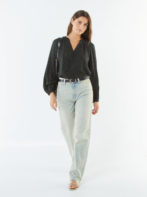 Soepelvallende top met print - Kiabi