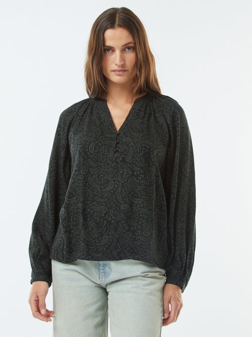 Soepelvallende top met print - Kiabi