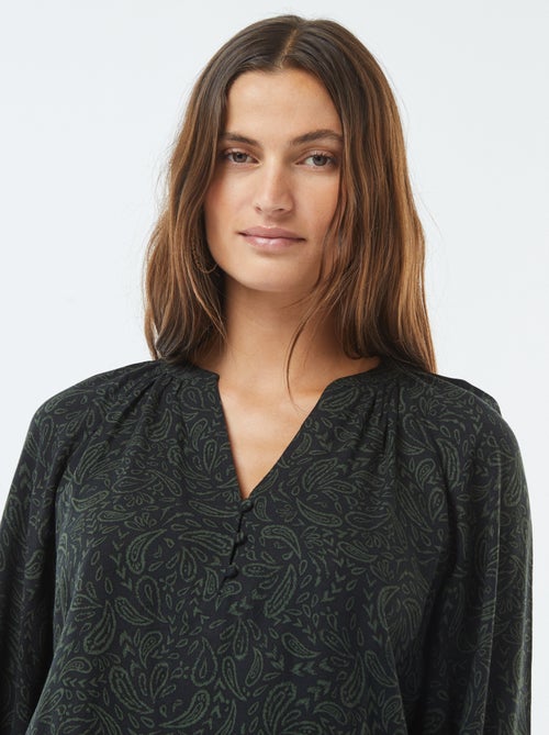 Soepelvallende top met print - Kiabi