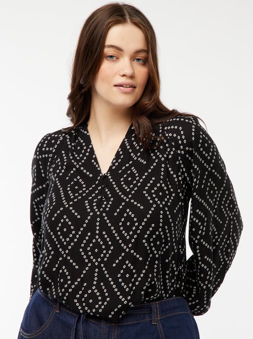 Soepelvallende top met print - Kiabi
