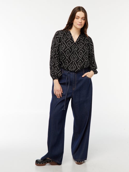 Soepelvallende top met print - Kiabi