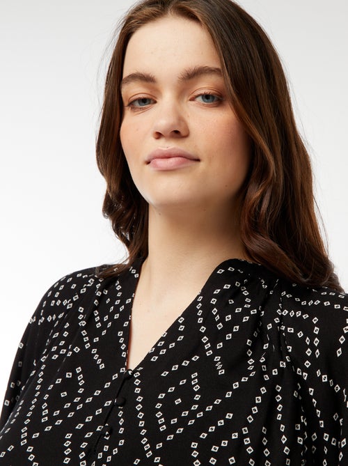 Soepelvallende top met print - Kiabi