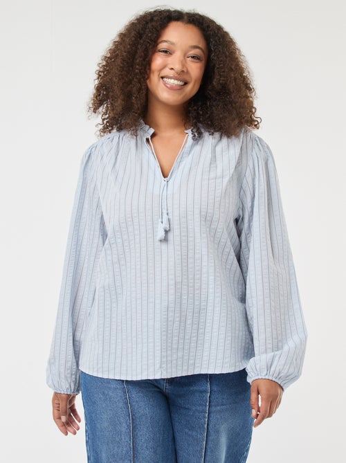 Soepelvallende top met smal strepenmotief - Kiabi