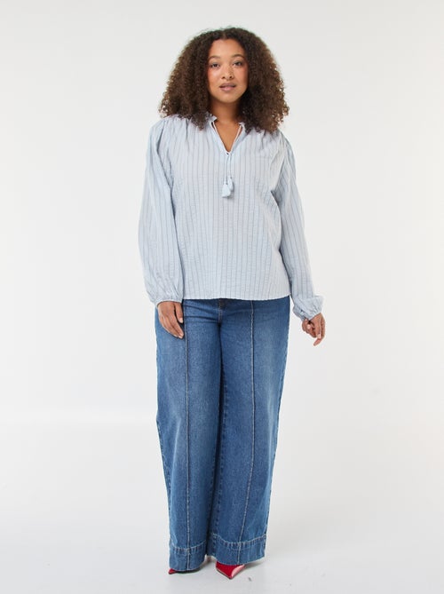 Soepelvallende top met smal strepenmotief - Kiabi