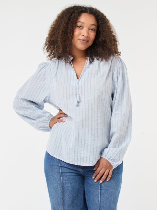 Soepelvallende top met smal strepenmotief - Kiabi