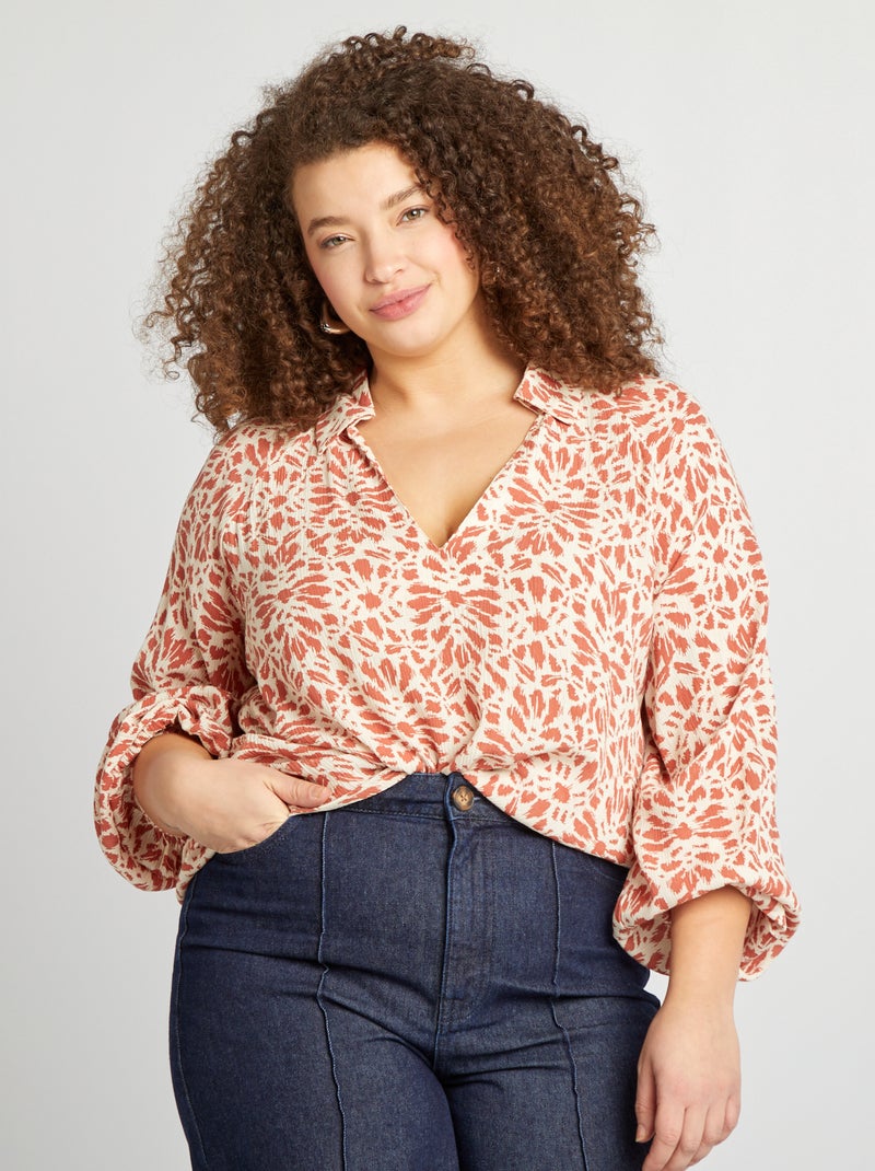 Soepelvallende top ROOD - Kiabi