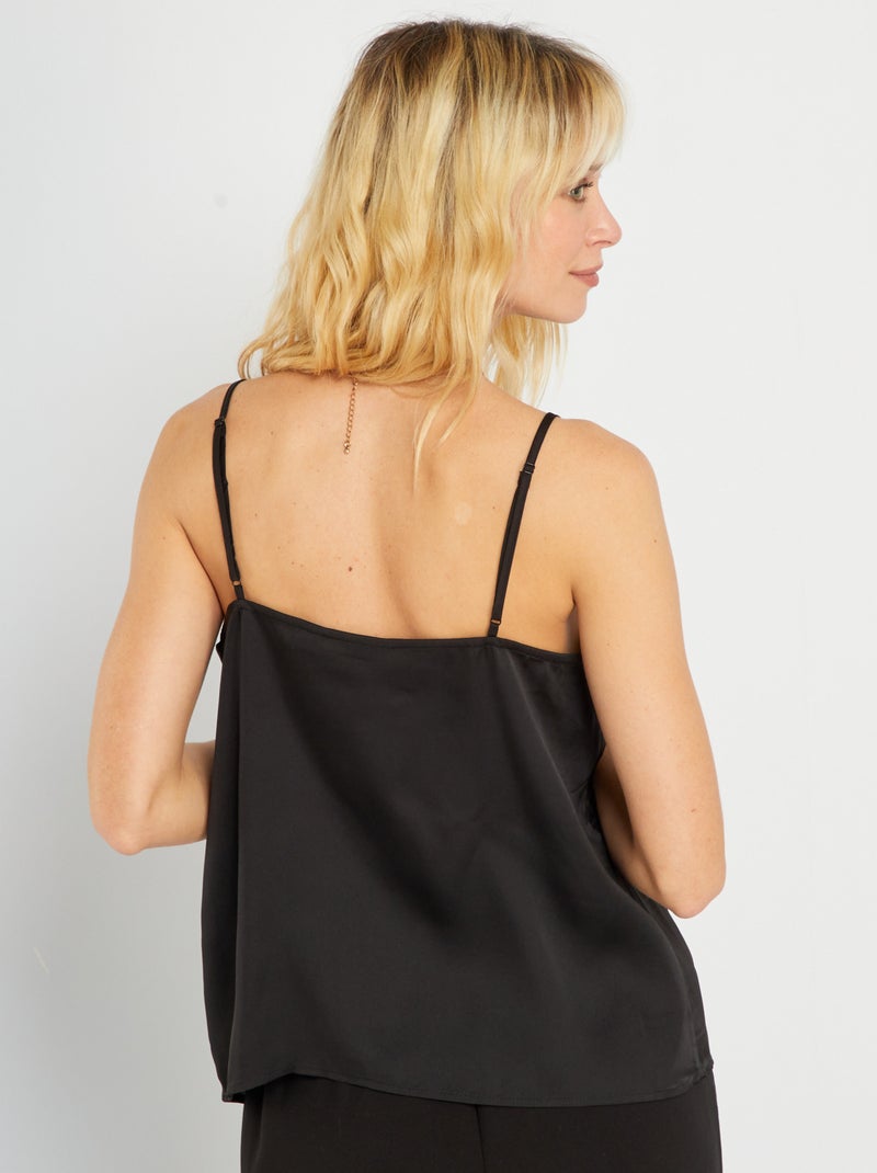 Soepelvallende top zwart - Kiabi
