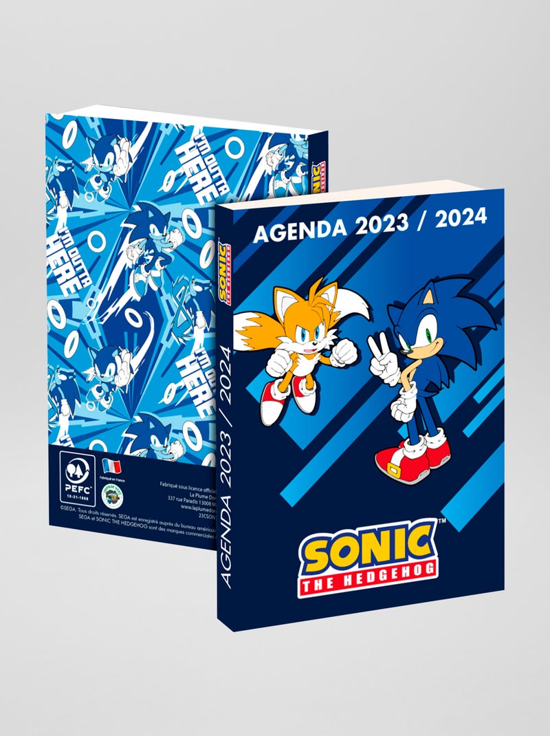 Softcover agenda 'Sonic' 2023-2024 blauw - Kiabi