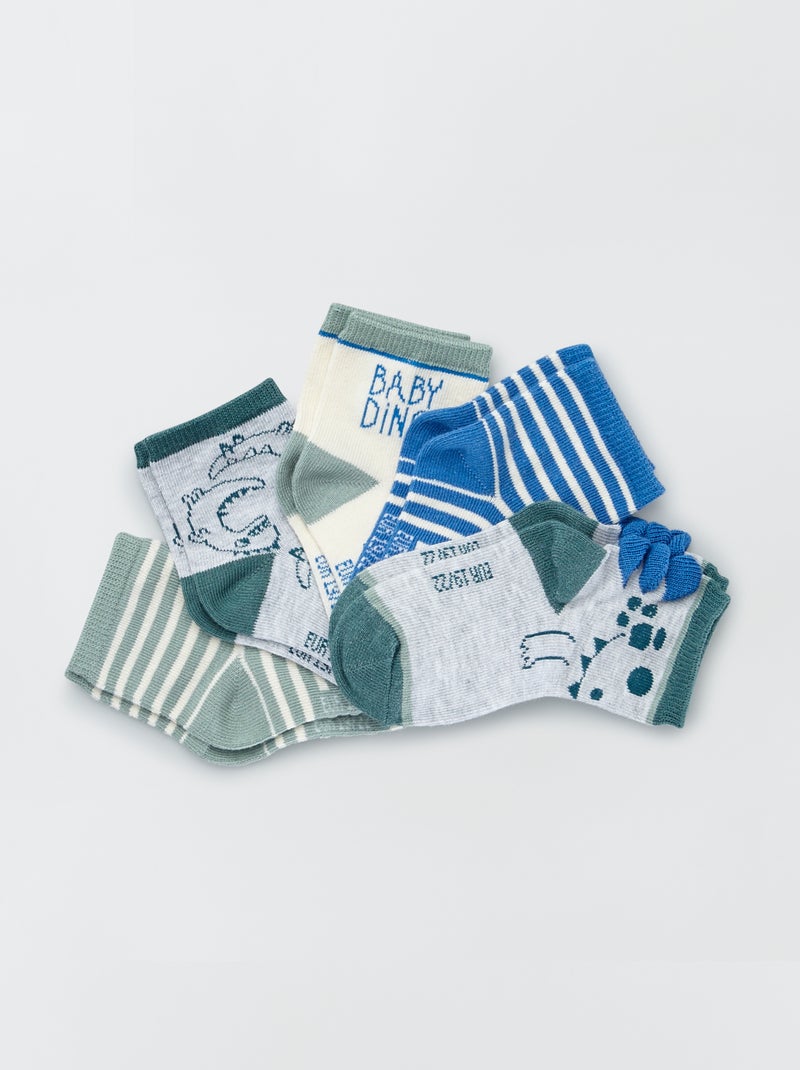 Sokken - Set van 5 BLAUW - Kiabi